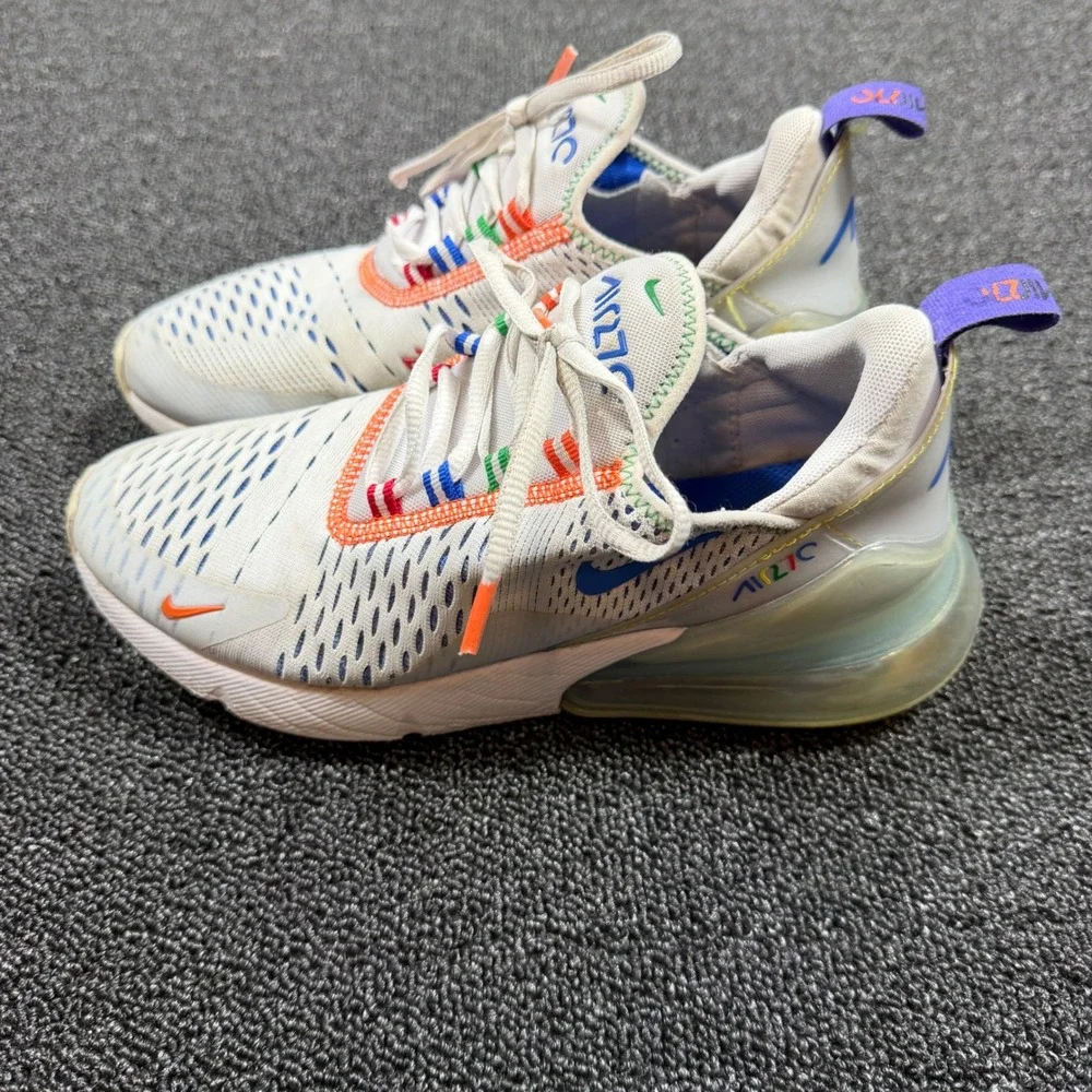 Nike Air Max 270 White University Blue Orange‎ DC1997-100 Womens 7 / Kids 5.5Y